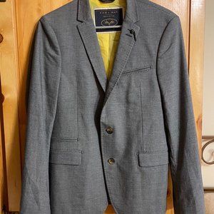 Zara Man Denim Couture Tan Camel Blazer Jacket USA38